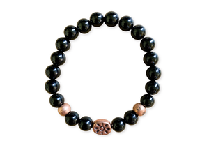 Onyx & Copper Beaded Bracelet || Reiki Infused