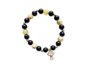 Onyx & Yellow Opal Beaded Bracelet || Reiki Infused