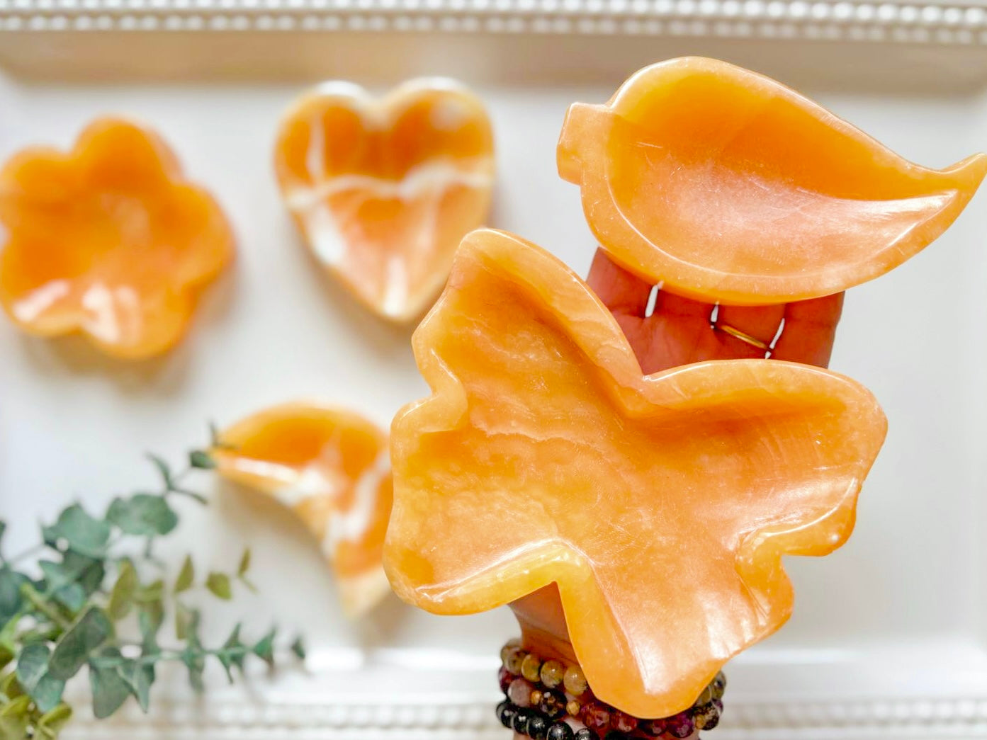 Orange Calcite Dishes
