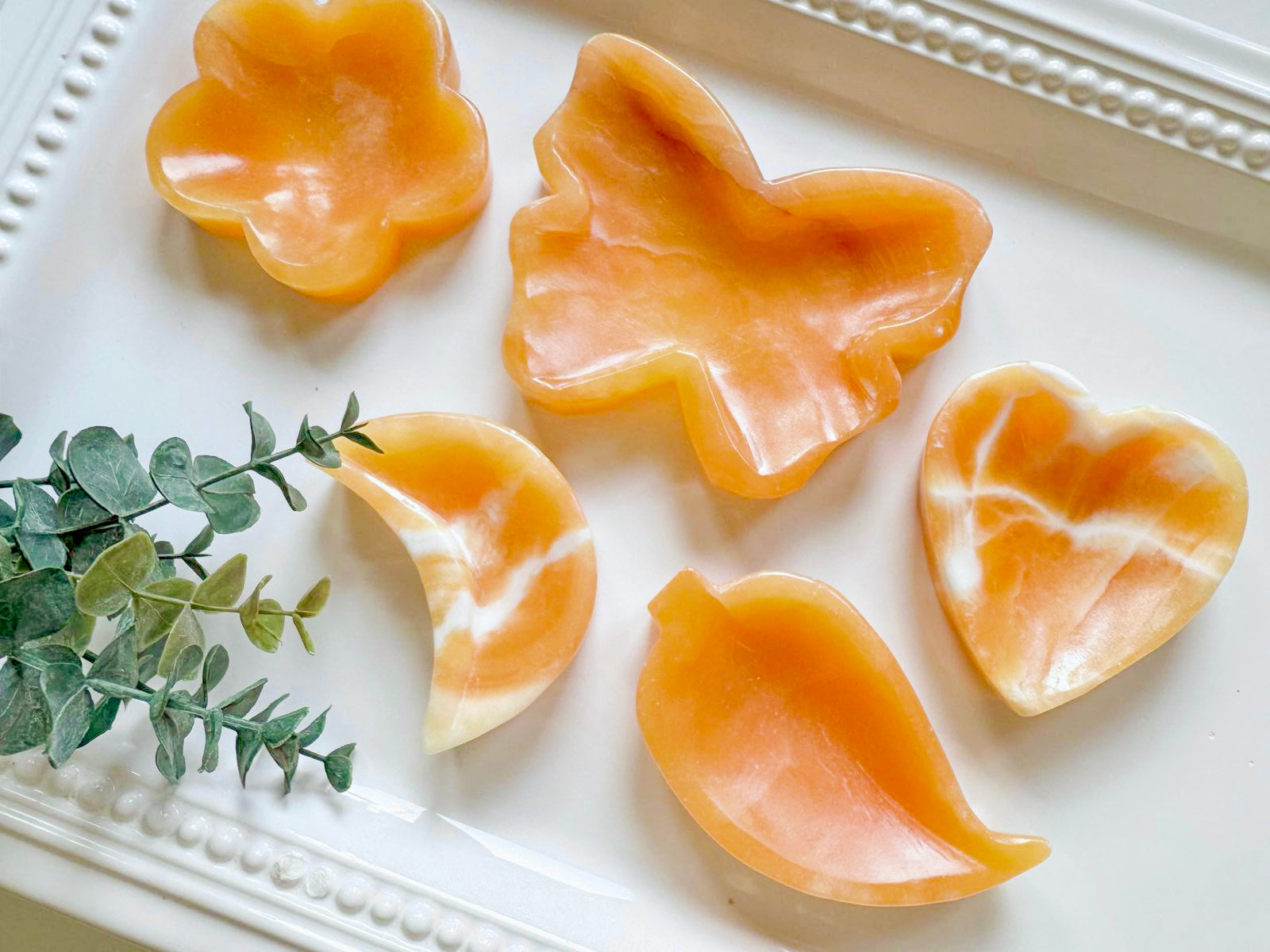 Orange Calcite Dishes