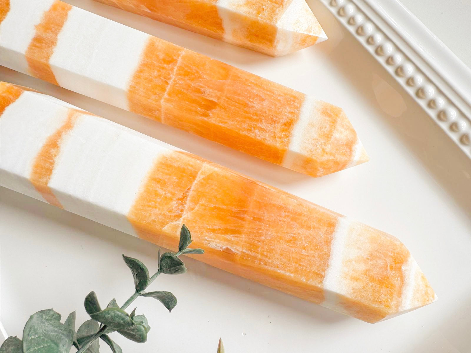 Orange Calcite Point || Large