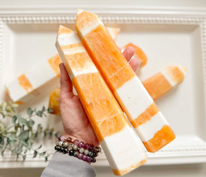Orange Calcite Point || Large