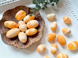 Orange Calcite Round Tumbled Stone