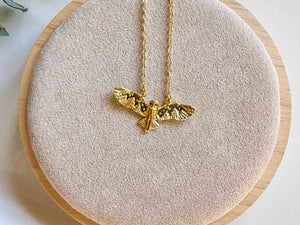 Owl with Wings Spread || Gold Plated Copper