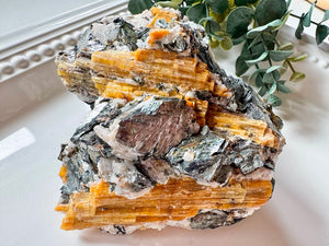 Yellow Tourmaline & Black Mica Specimens