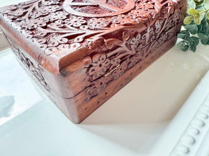 Peace Wood Box Carving
