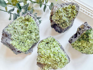 Peridot with Chrome Diopside and Spinel || Apache Reservation - San Carlos, Arizona