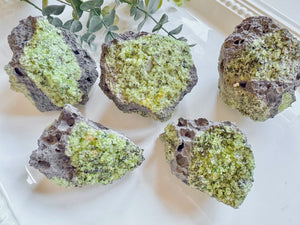 Peridot with Chrome Diopside and Spinel || Apache Reservation - San Carlos, Arizona