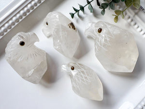 Peruvian Eagle Quartz Point Carvings