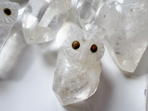 Peruvian Owl Quartz Point Carvings