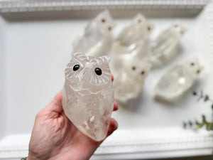Peruvian Owl Quartz Point Carvings
