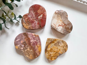 Petrified Wood Flat Heart