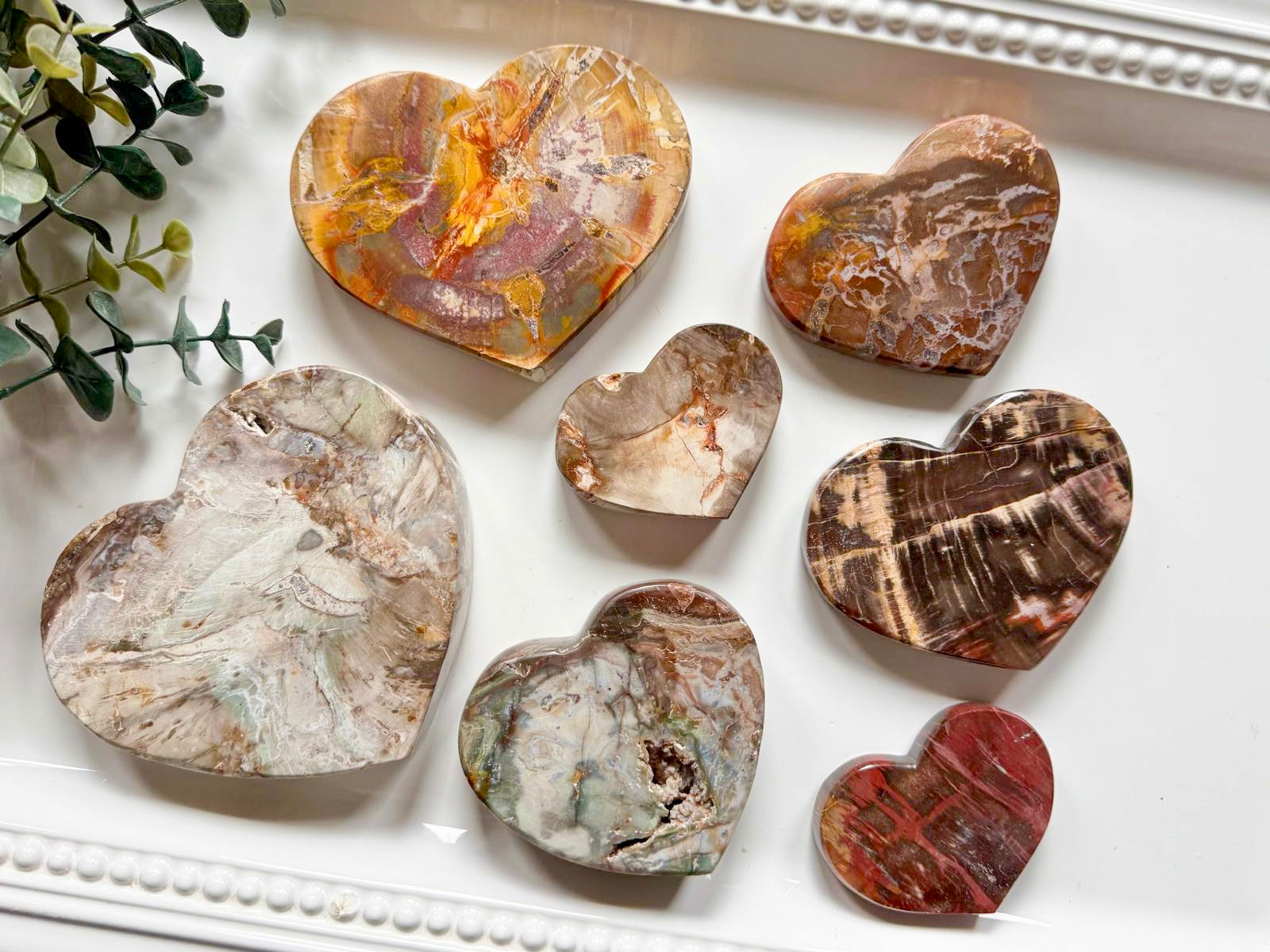 Petrified Wood Flat Heart