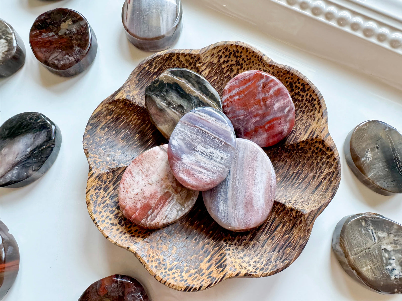 Petrified Wood Flat Palm Stone