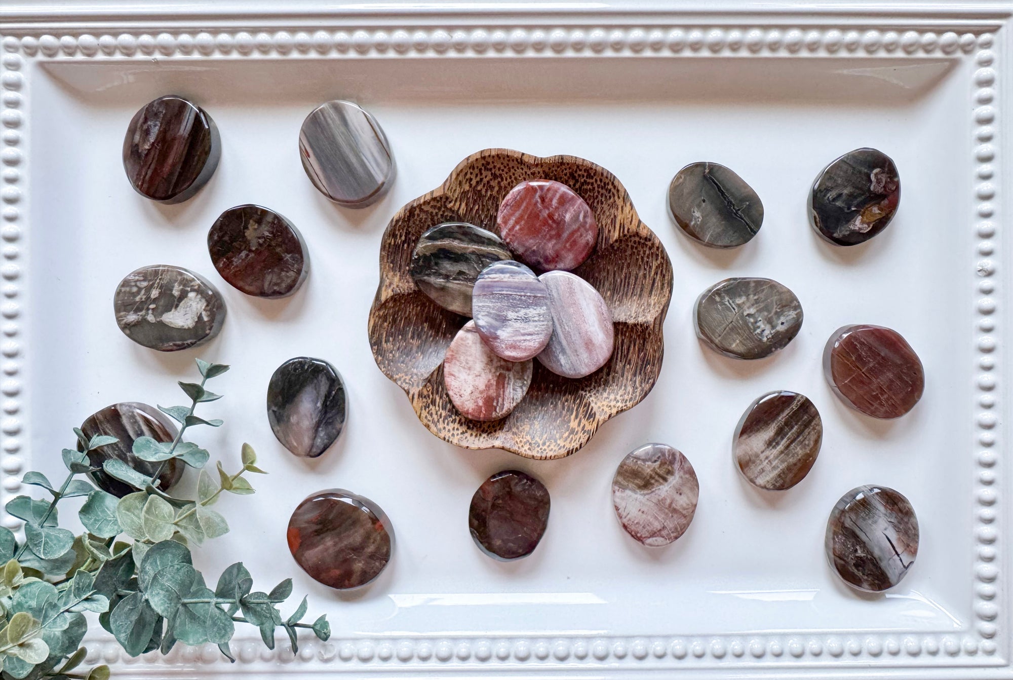 Petrified Wood Flat Palm Stone