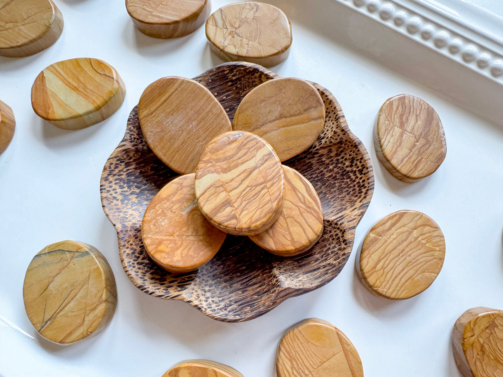 Picture Jasper Flat Palm Stone
