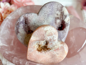 Pink Amethyst Raw & Polished Heart || Large || Brazil