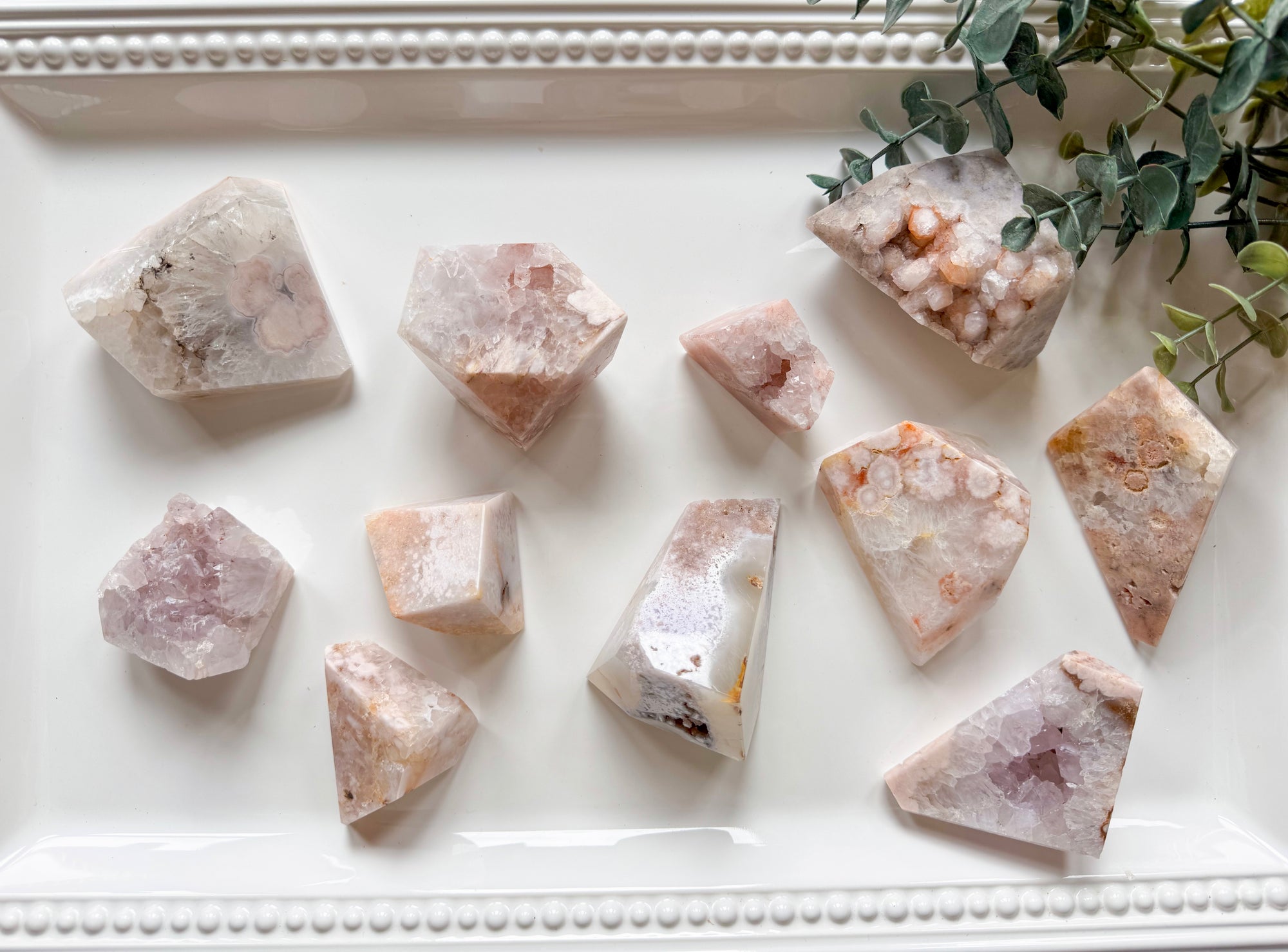Pink Amethyst with Inclusions Faceted Free Forms

