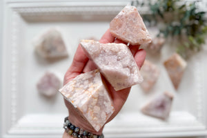 Pink Amethyst with Inclusions Faceted Free Forms
