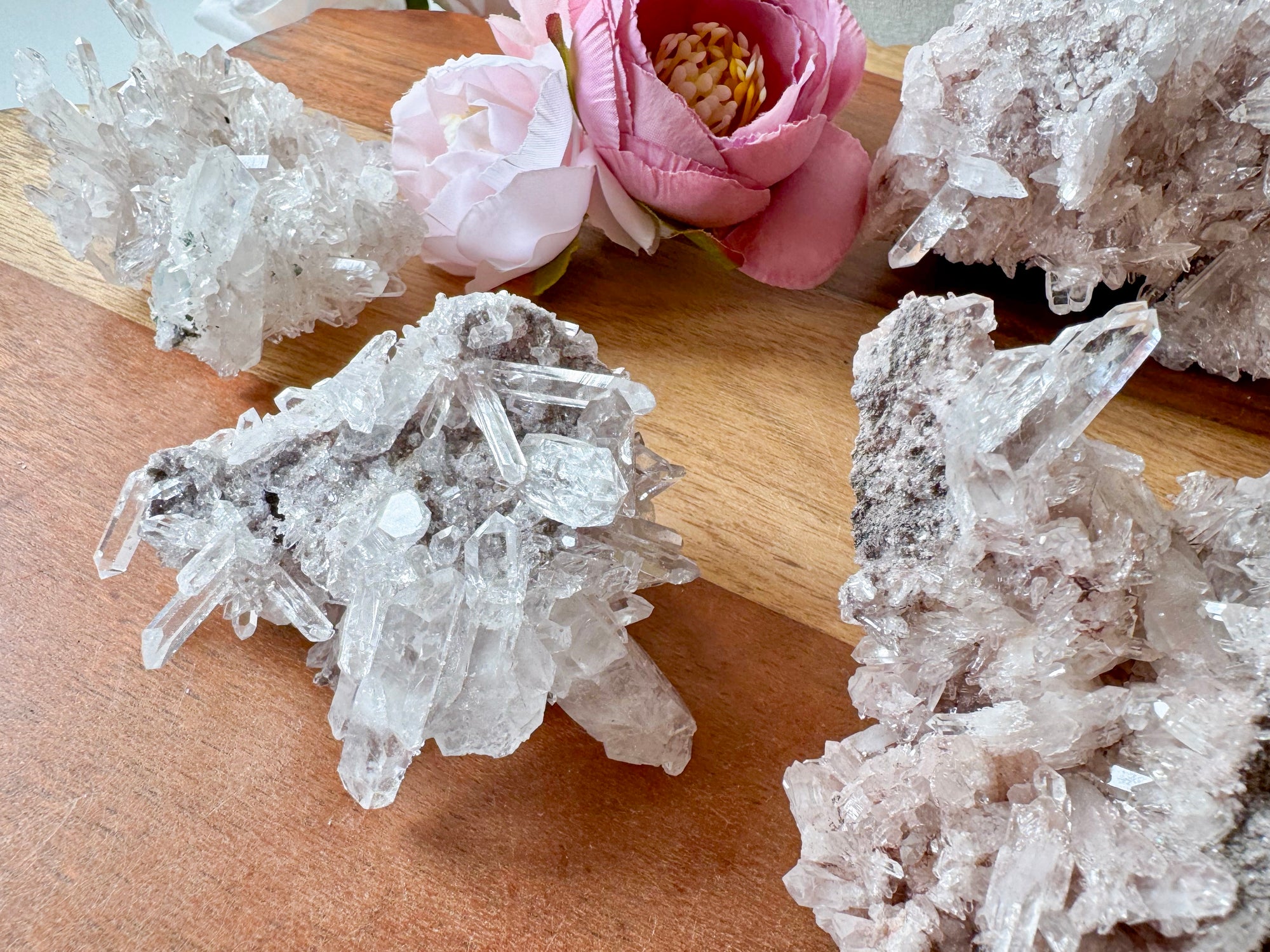 Pink Lemurian Colombian Quartz Cluster