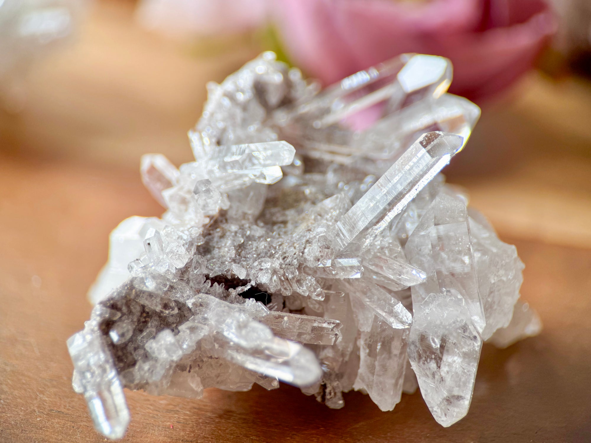 Pink Lemurian Colombian Quartz Cluster