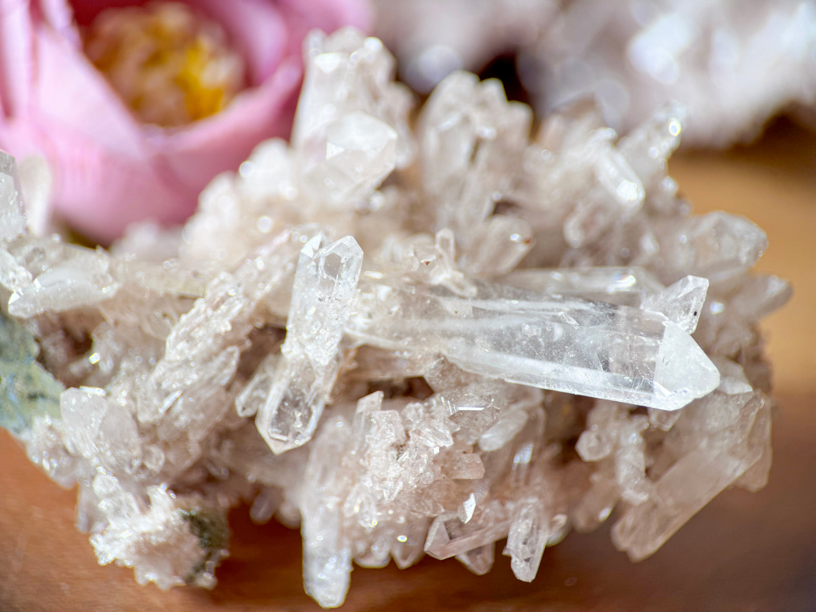 Pink Lemurian Colombian Quartz Cluster