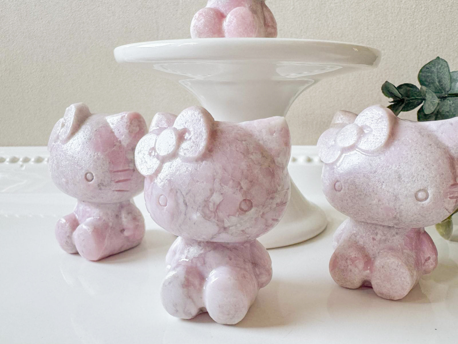 Pink Opal Kitty Friend Carving