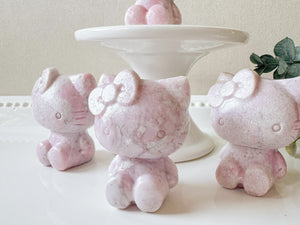Pink Opal Kitty Friend Carving