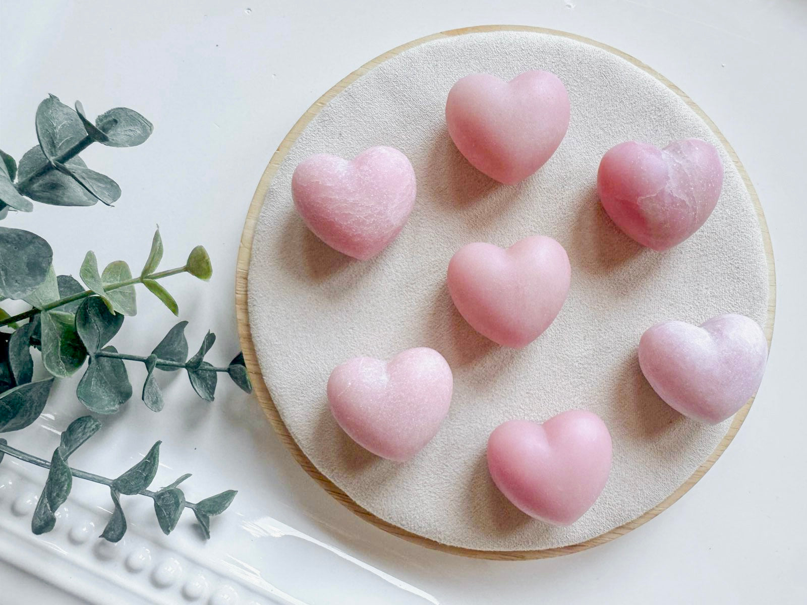 Pink Opal Puffy Mini Heart
