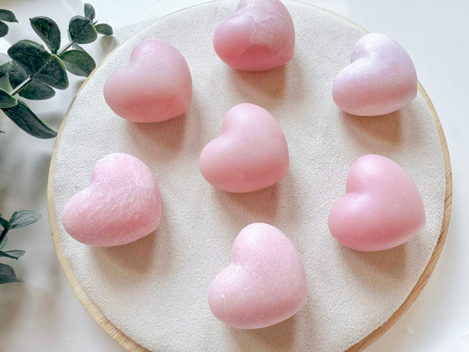 Pink Opal Puffy Mini Heart