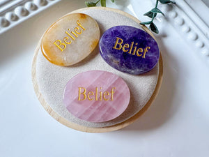 Pocket Intentions || Crystal Flat Palm Stone