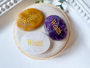 Pocket Intentions || Crystal Flat Palm Stone