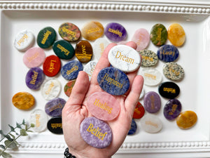 Pocket Intentions || Crystal Flat Palm Stone