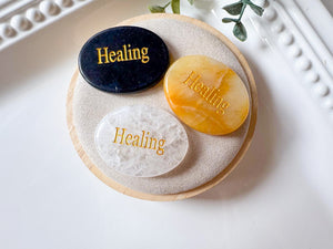 Pocket Intentions || Crystal Flat Palm Stone