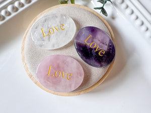 Pocket Intentions || Crystal Flat Palm Stone