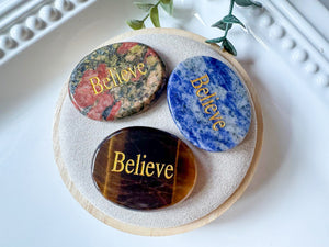 Pocket Intentions || Crystal Flat Palm Stone