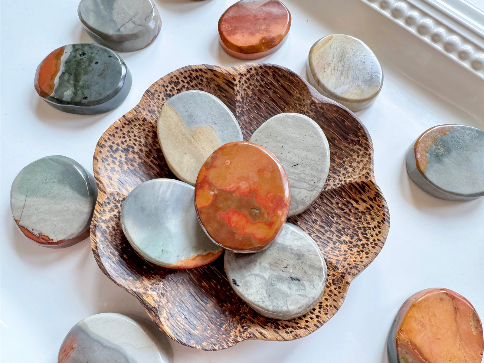 Polychrome Jasper Flat Palm Stone
