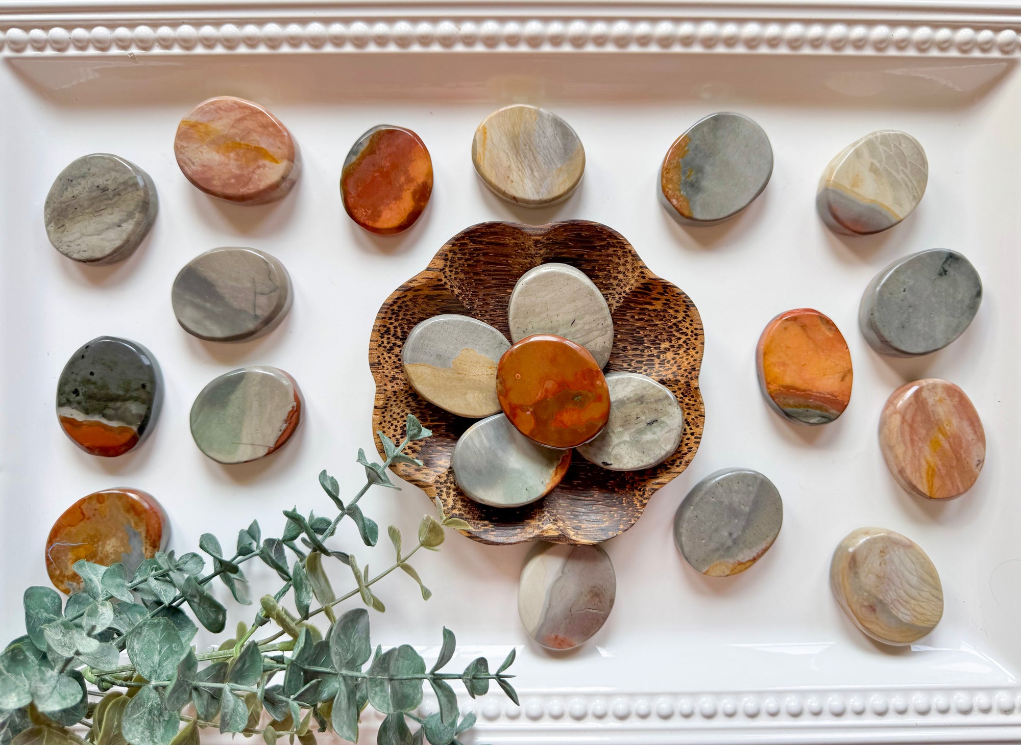 Polychrome Jasper Flat Palm Stone
