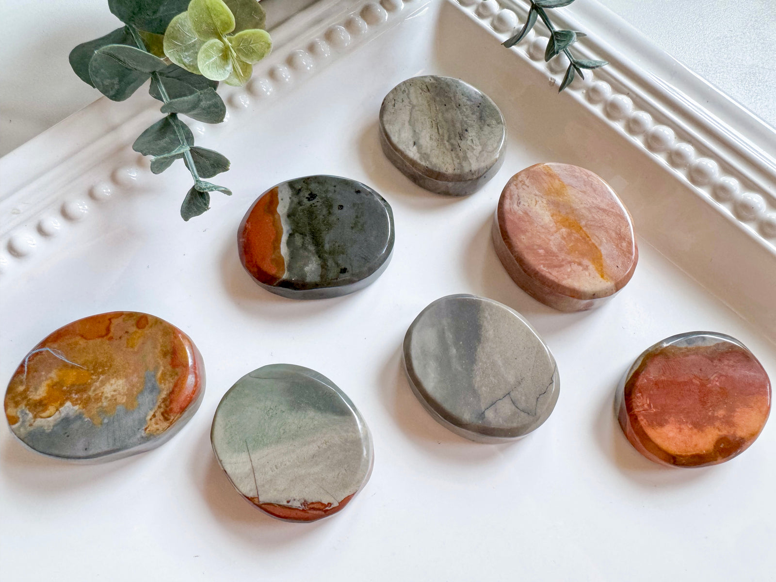 Polychrome Jasper Flat Palm Stone
