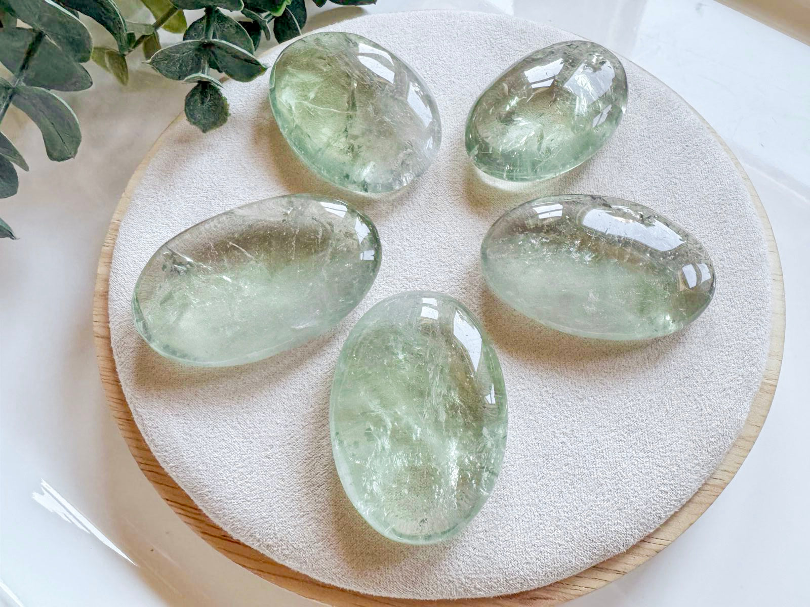 Prasiolite Palm Stone