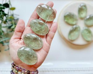 Prasiolite Palm Stone