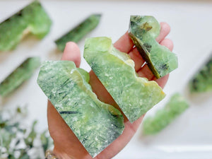 Prehnite Raw & Polished Point