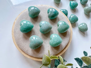 Puffy Amazonite Mini Hearts