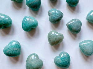 Puffy Amazonite Mini Hearts