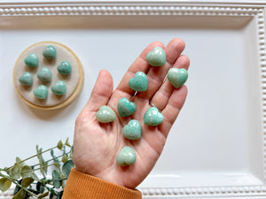 Puffy Amazonite Mini Hearts