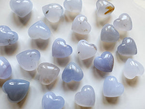 Puffy Blue Chalcedony Mini Hearts