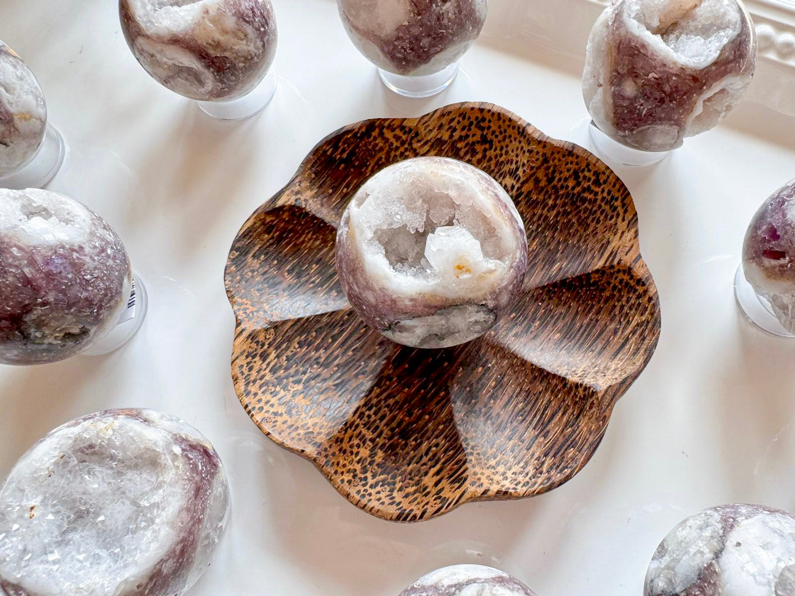 Purple Mica Quartz Geode Sphere