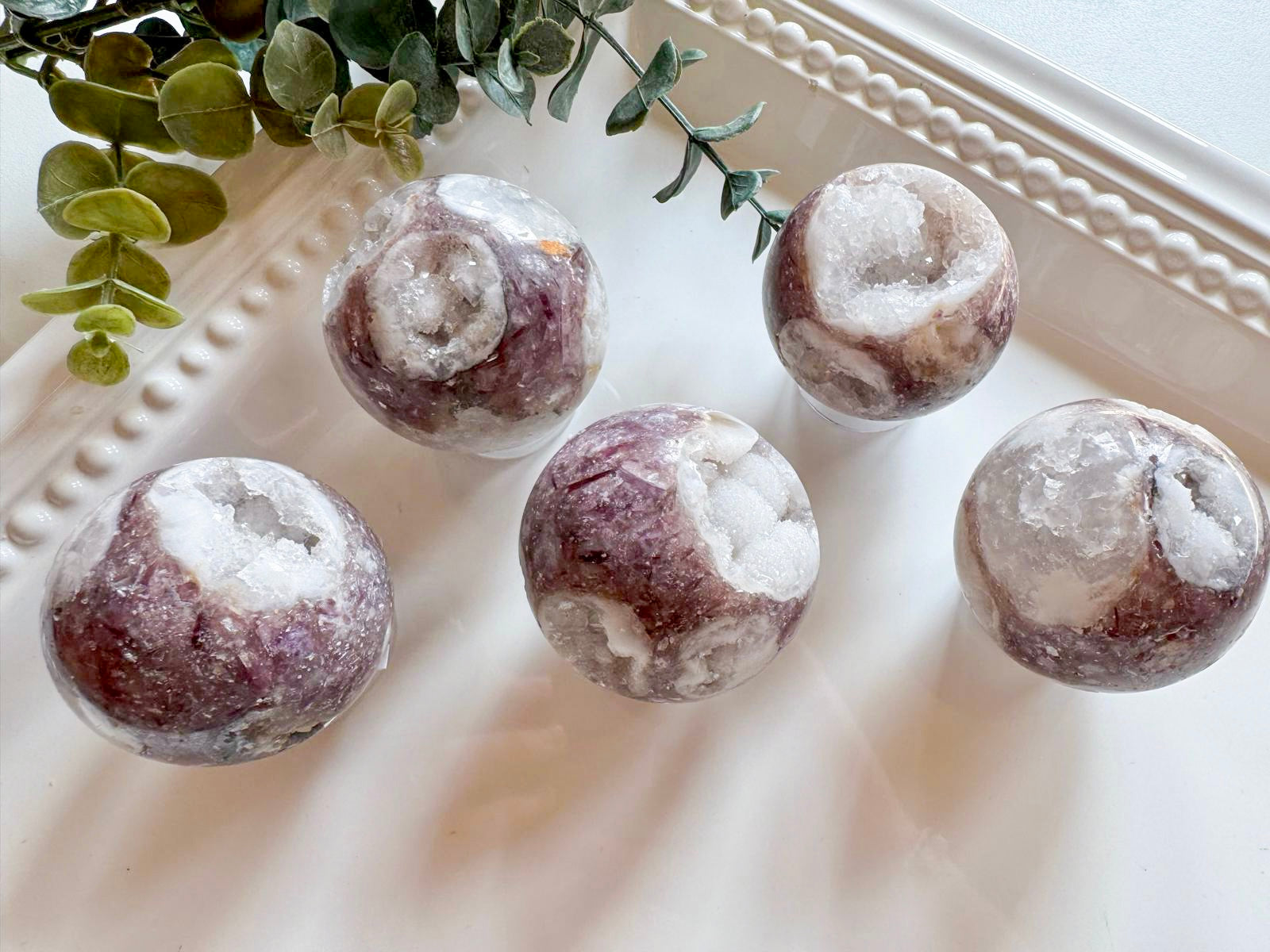 Purple Mica Quartz Geode Sphere