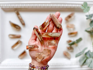 Quartz Point with Calcite Inclusions || Brazil