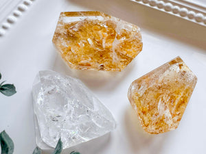 Quartz Raw & Polished Faceted Freeform || Madagascar
